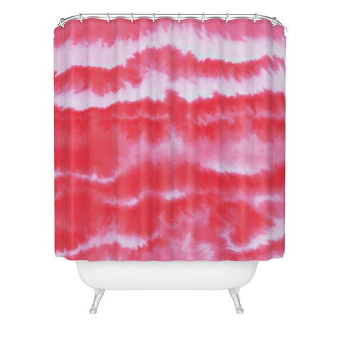 Jacqueline Maldonado Ombre Waves Coral Shower Curtain