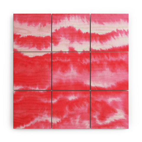 Jacqueline Maldonado Ombre Waves Coral Wood Wall Mural