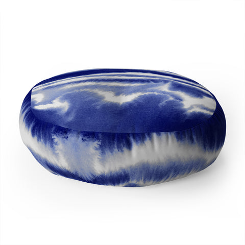 Jacqueline Maldonado Ombre Waves Indigo Floor Pillow Round