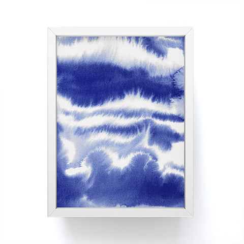 Jacqueline Maldonado Ombre Waves Indigo Framed Mini Art Print