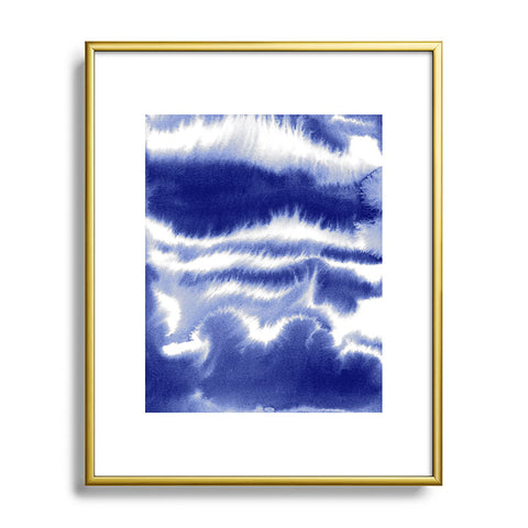 Jacqueline Maldonado Ombre Waves Indigo Metal Framed Art Print