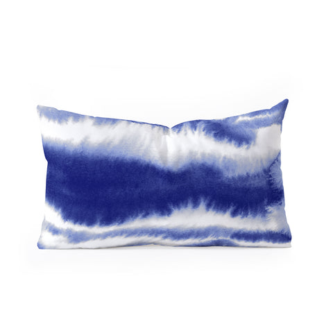 Jacqueline Maldonado Ombre Waves Indigo Oblong Throw Pillow