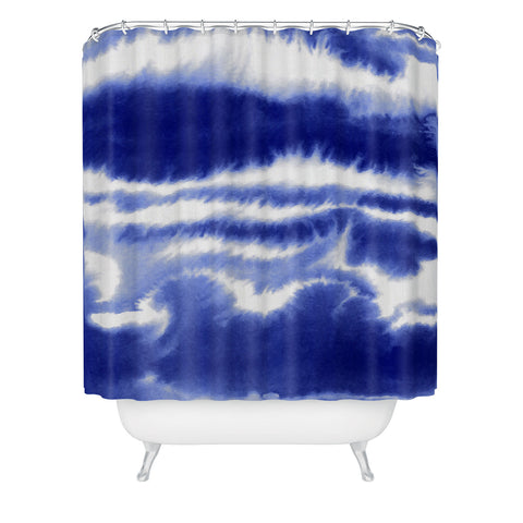Jacqueline Maldonado Ombre Waves Indigo Shower Curtain