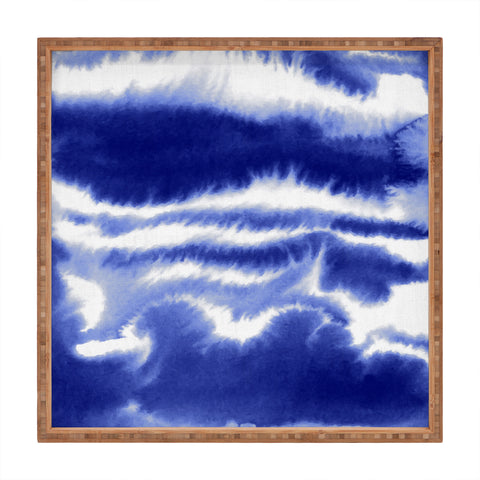 Jacqueline Maldonado Ombre Waves Indigo Square Tray