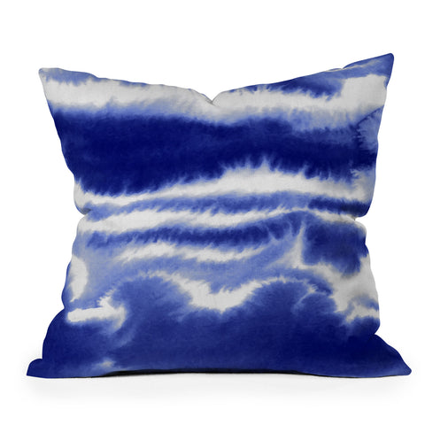 Jacqueline Maldonado Ombre Waves Indigo Throw Pillow