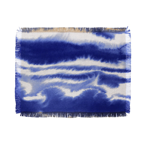 Jacqueline Maldonado Ombre Waves Indigo Throw Blanket