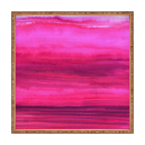 Jacqueline Maldonado Ombre Waves Sunset Square Tray