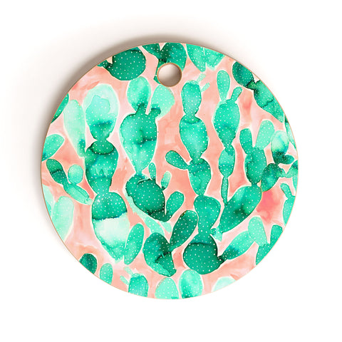 Jacqueline Maldonado Paddle Cactus Blush Cutting Board Round