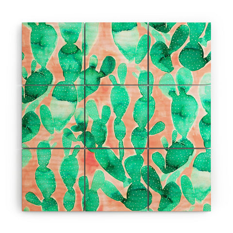 Jacqueline Maldonado Paddle Cactus Blush Wood Wall Mural