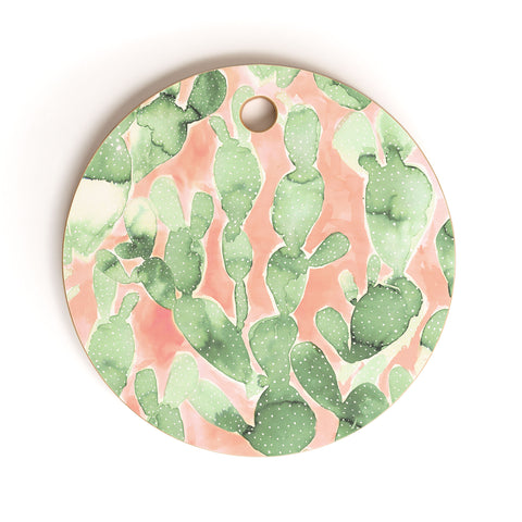 Jacqueline Maldonado Paddle Cactus Pale Green Cutting Board Round