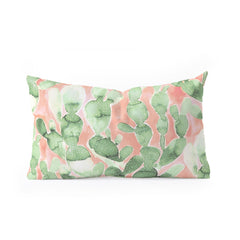 Jacqueline Maldonado Paddle Cactus Pale Green Oblong Throw Pillow