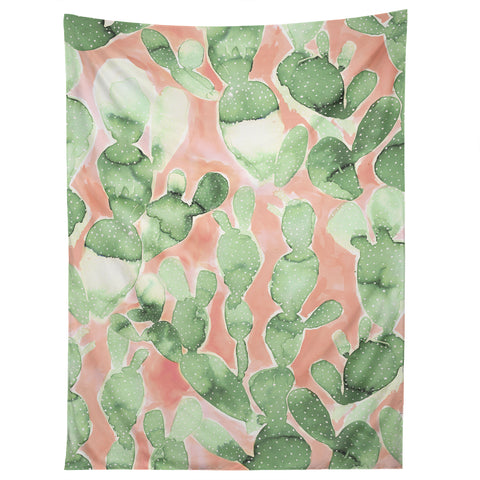 Jacqueline Maldonado Paddle Cactus Pale Green Tapestry