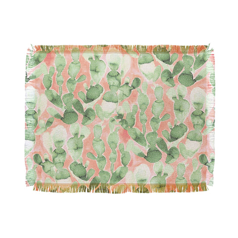 Jacqueline Maldonado Paddle Cactus Pale Green Throw Blanket