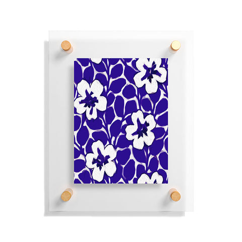 Jacqueline Maldonado Painted Floral Cobalt Floating Acrylic Print