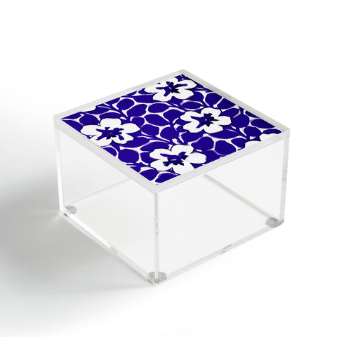Jacqueline Maldonado Painted Floral Cobalt Acrylic Box