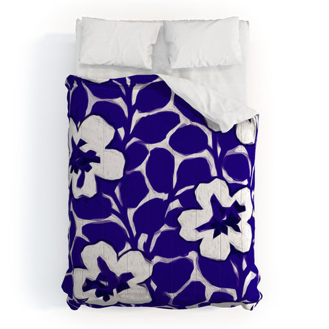 Jacqueline Maldonado Painted Floral Cobalt Comforter