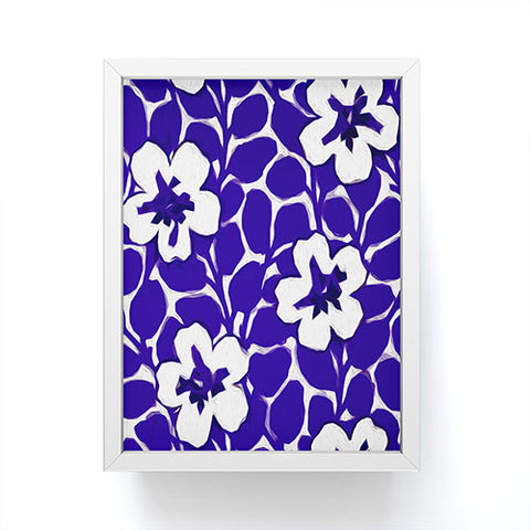 Jacqueline Maldonado Painted Floral Cobalt Framed Mini Art Print