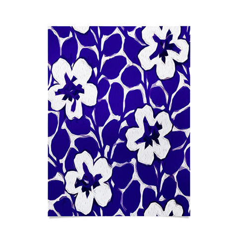 Jacqueline Maldonado Painted Floral Cobalt Poster