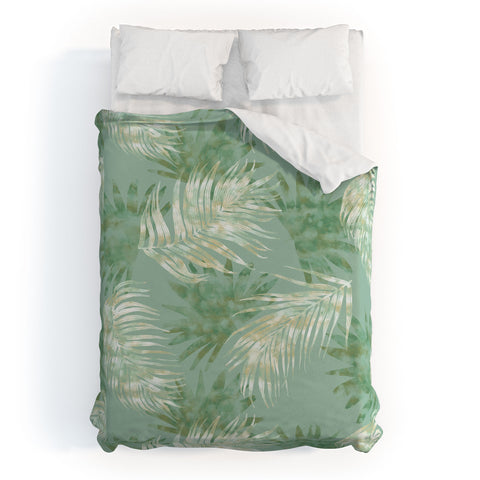 Jacqueline Maldonado Palms Overlay Green Duvet Cover