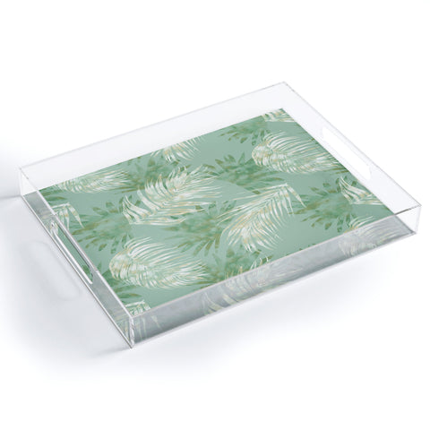 Jacqueline Maldonado Palms Overlay Green Acrylic Tray