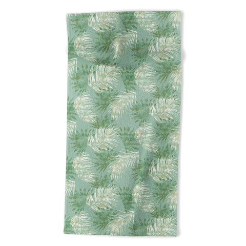 Jacqueline Maldonado Palms Overlay Green Beach Towel