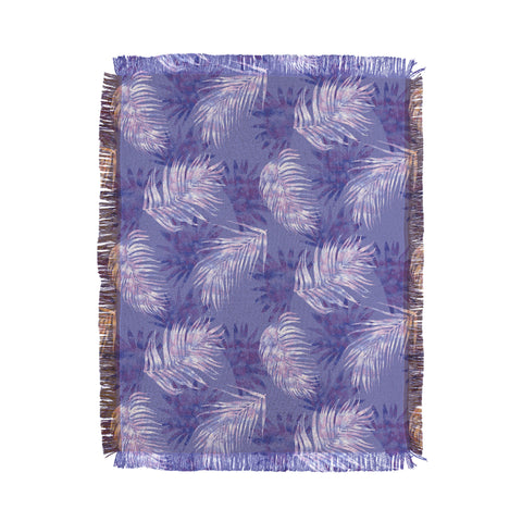 Jacqueline Maldonado Palms Overlay Purple Throw Blanket