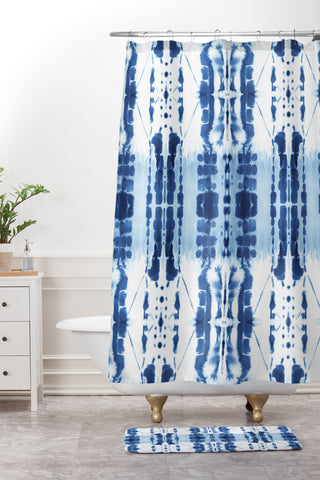 Jacqueline Maldonado Paradigm Blue Shower Curtain And Mat