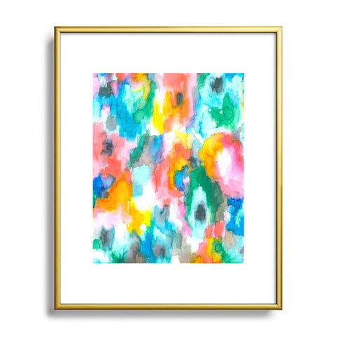 Jacqueline Maldonado Paradise Ikat Watercolor Metal Framed Art Print