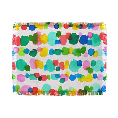Jacqueline Maldonado Paradise Watercolor Dots Throw Blanket