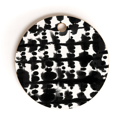 Jacqueline Maldonado Parallel Black and White Cutting Board Round