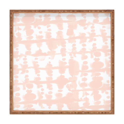 Jacqueline Maldonado Parallel Pale Peach Square Tray
