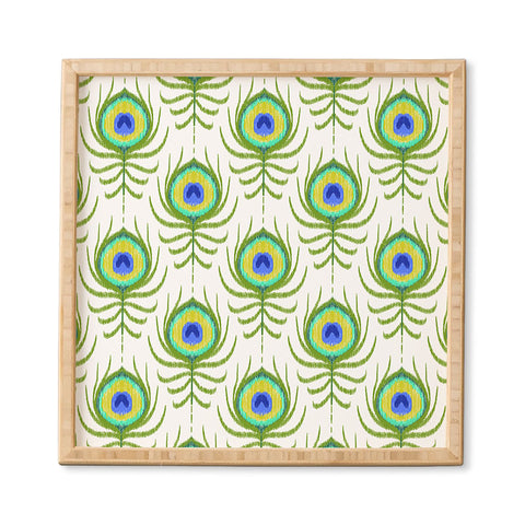 Jacqueline Maldonado Peacock Feather Ikat Framed Wall Art