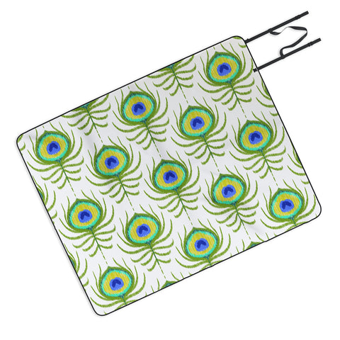 Jacqueline Maldonado Peacock Feather Ikat Picnic Blanket