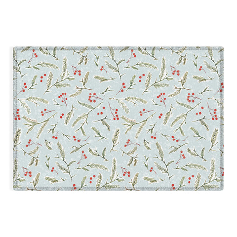 Jacqueline Maldonado Pine and Berries Cool Blue Outdoor Rug