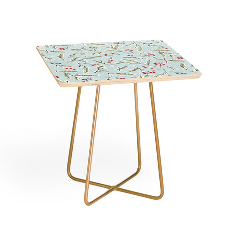 Jacqueline Maldonado Pine and Berries Cool Blue Side Table