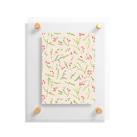 Jacqueline Maldonado Pine and Berries Crystal Pink Floating Acrylic Print