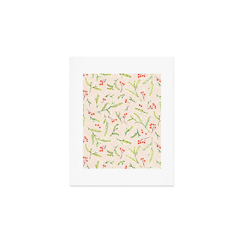 Jacqueline Maldonado Pine and Berries Crystal Pink Art Print