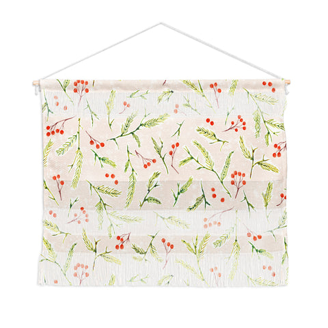 Jacqueline Maldonado Pine and Berries Crystal Pink Wall Hanging Landscape