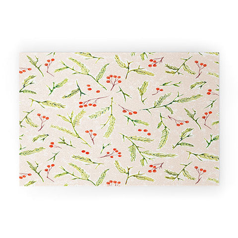 Jacqueline Maldonado Pine and Berries Crystal Pink Welcome Mat