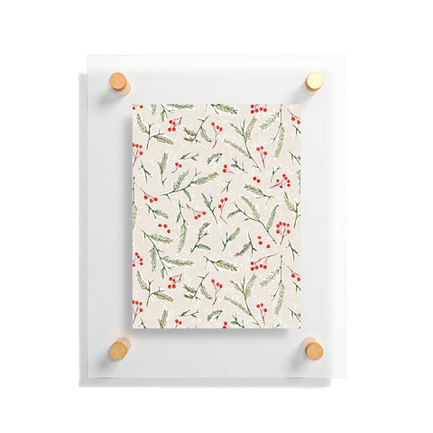 Jacqueline Maldonado Pine and Berries Neutral Floating Acrylic Print