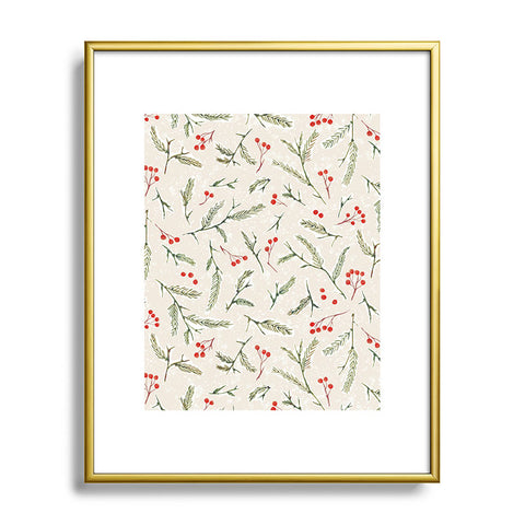 Jacqueline Maldonado Pine and Berries Neutral Metal Framed Art Print