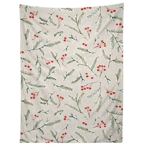 Jacqueline Maldonado Pine and Berries Neutral Tapestry