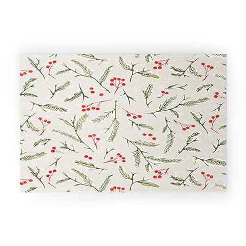 Jacqueline Maldonado Pine and Berries Neutral Welcome Mat
