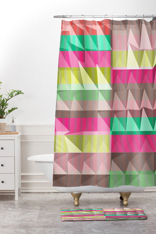 Jacqueline Maldonado Pyramid Scheme Shower Curtain And Mat