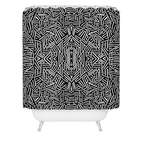 Jacqueline Maldonado Radiate Black White Shower Curtain