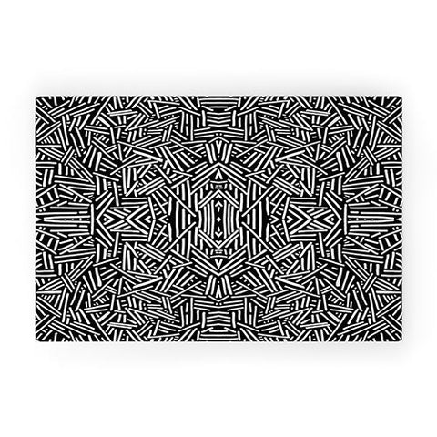 Jacqueline Maldonado Radiate Black White Welcome Mat