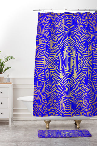 Jacqueline Maldonado Radiate Gold Royal Shower Curtain And Mat