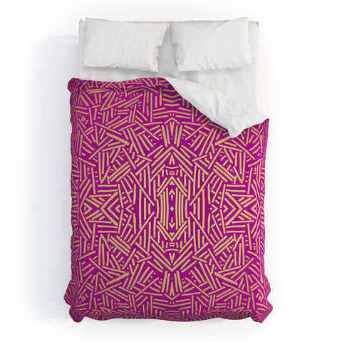 Jacqueline Maldonado Radiate Raspberry Gold Duvet Cover