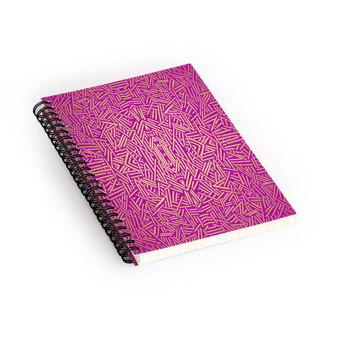 Jacqueline Maldonado Radiate Raspberry Gold Spiral Notebook