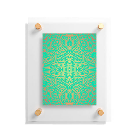 Jacqueline Maldonado Radiate Teal Gold Floating Acrylic Print